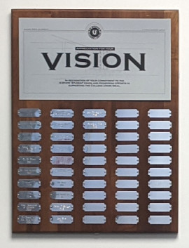 Vision Award plaque with names
