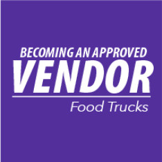 purple background with Becoming an Approved Vendor test across the middle
