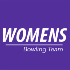 Womens bowling team words with purple background