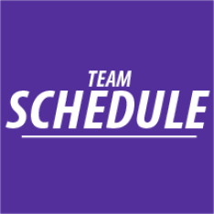 Bowling Team Schedule text with purple backgroud