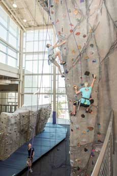 Rock climbing wall at the Kansas State Recreational Center