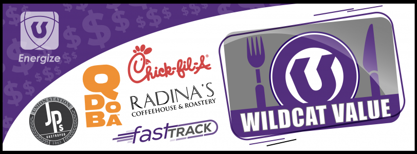 Wildcat Value logo with restaurant logos